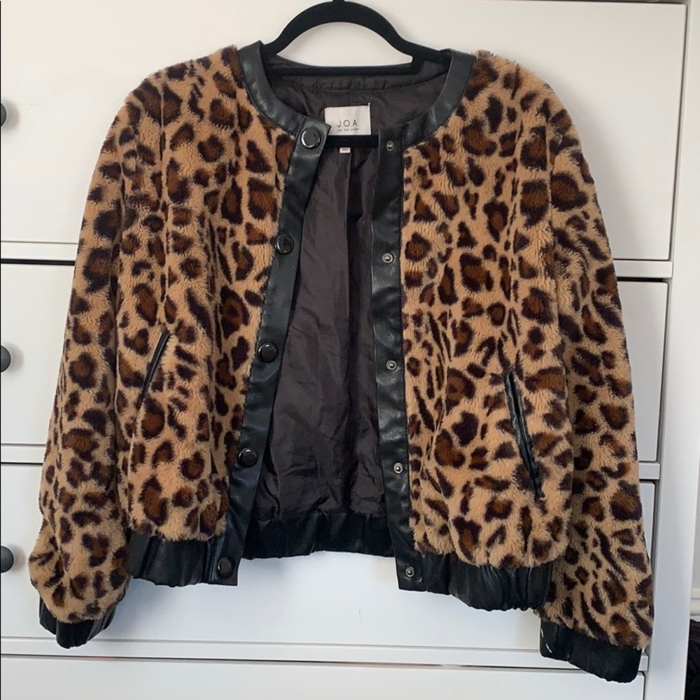 J.O.A. Just One Answer Cheetah Fur Jacket